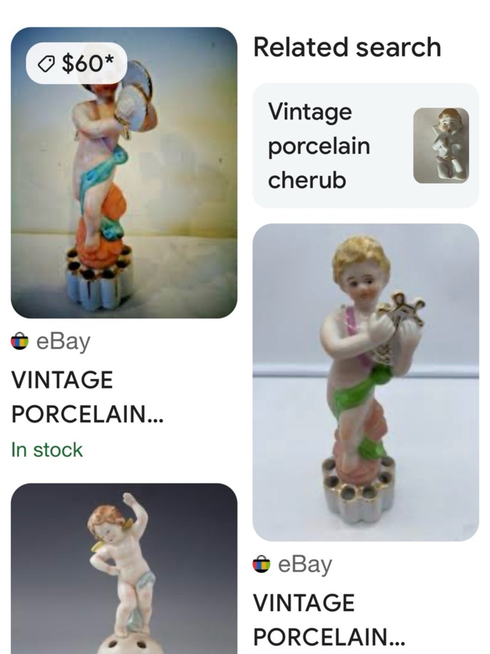 Vintage Porcelain Cherub Flower Frog - Picture 14 of 14